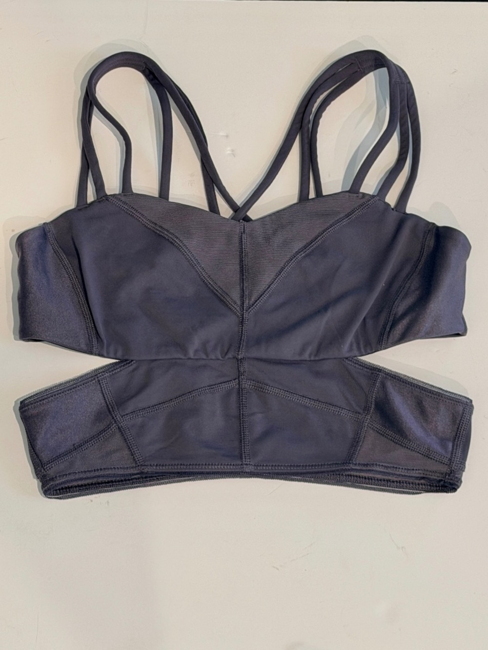 Lululemon Strappy Mesh Panel "Exquisite Bra", Color: Nightfall, Size 4